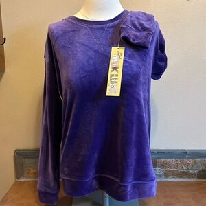 MUKLUKS Purple Velour Long Sleeve Top Women’s Small NWT